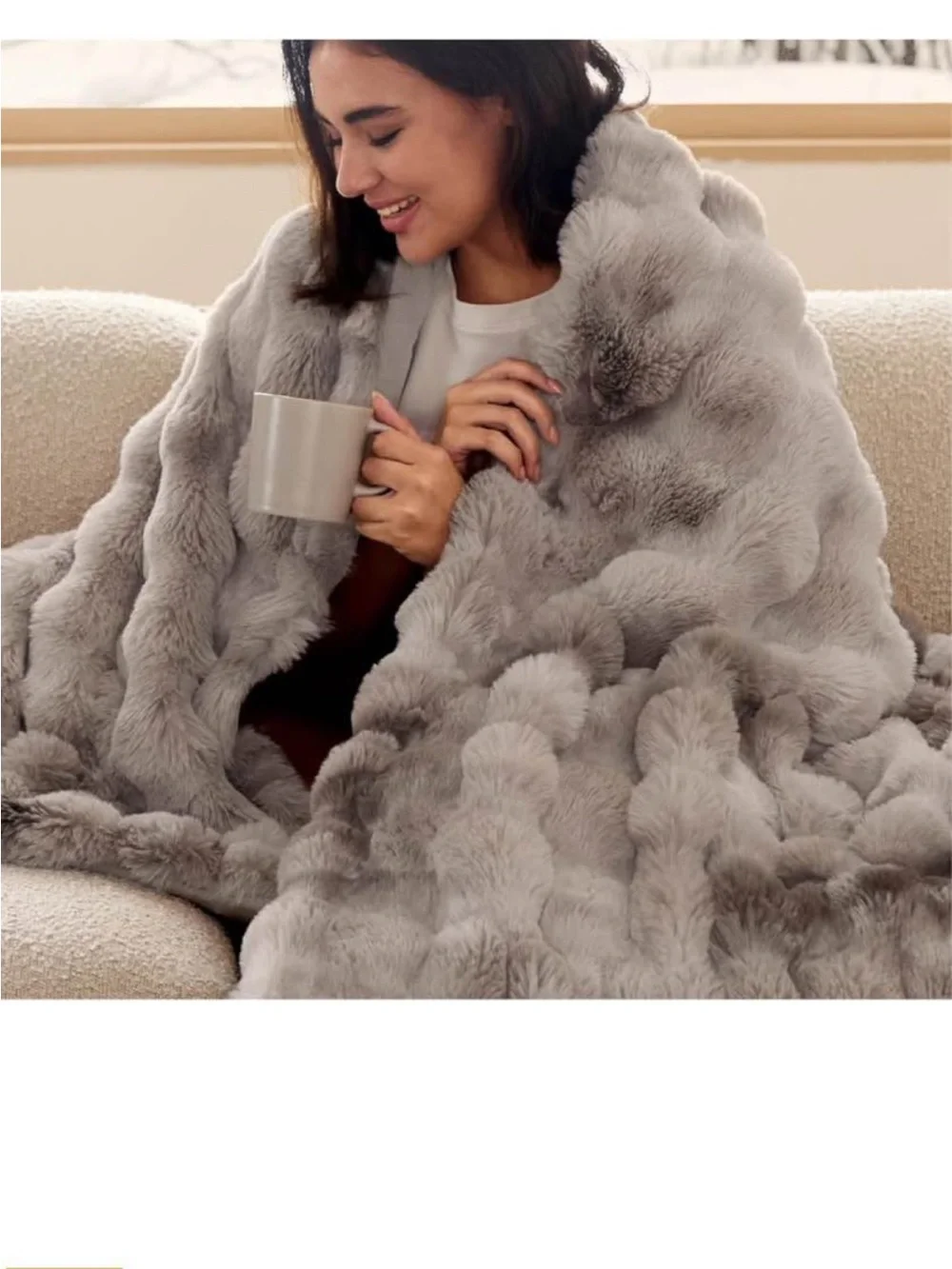Bedsure GentleSoft Fluffy Fuzzy Twin Blanket, Soft Cozy Fleece Faux Fur Blanket